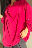 Suki Drape Cowl Blouse Hot Pink /11=
